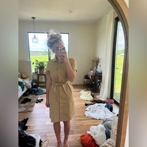 Beige button up dress